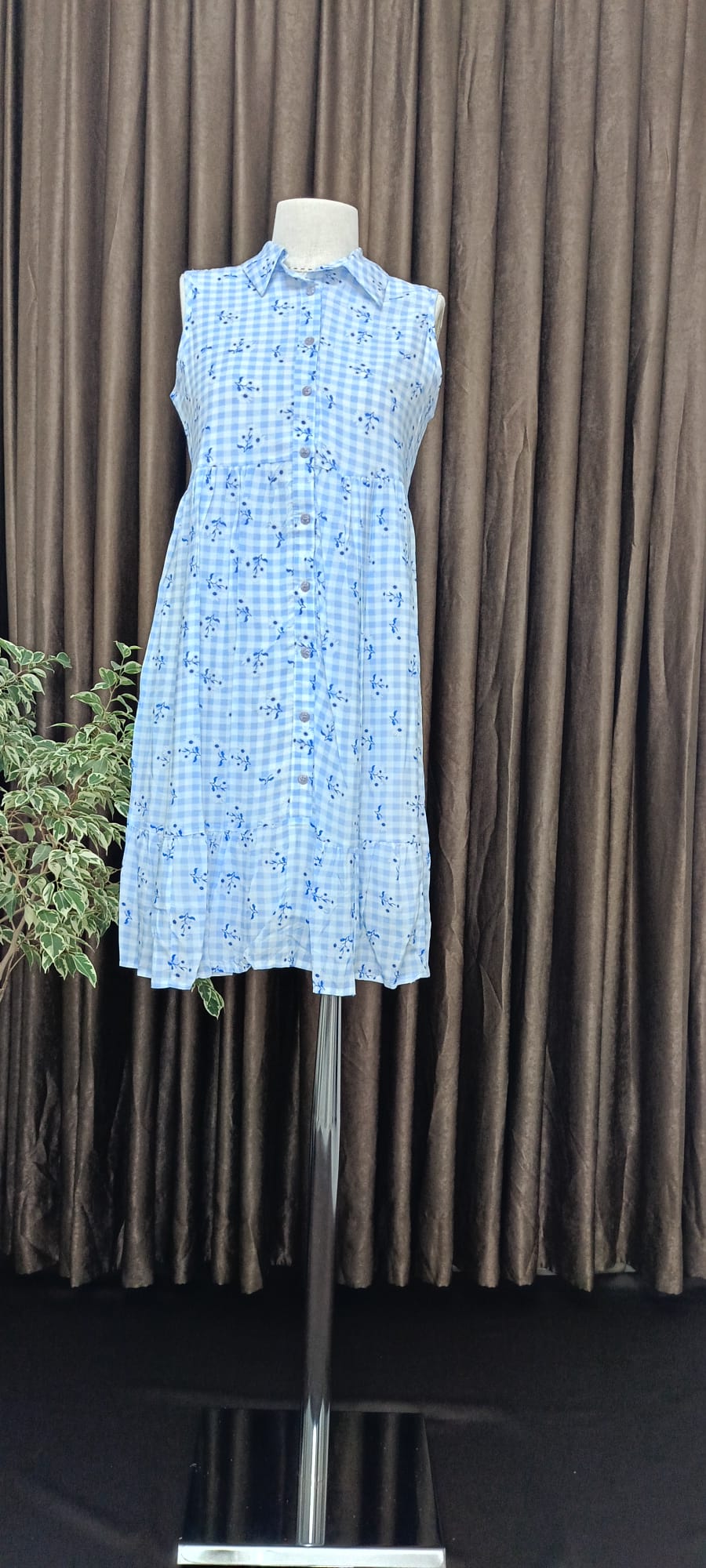 Gömlek yaka düğmeli yazlık elbise