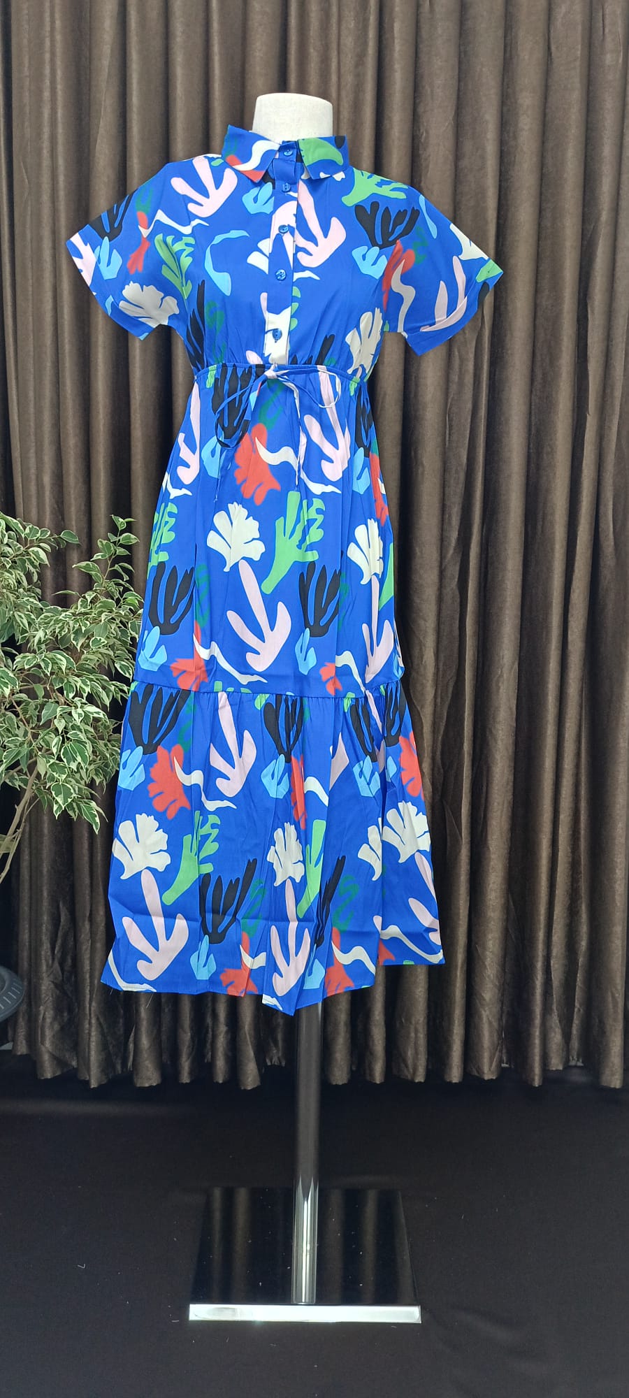 Gömlek yaka şık yazlık elbise