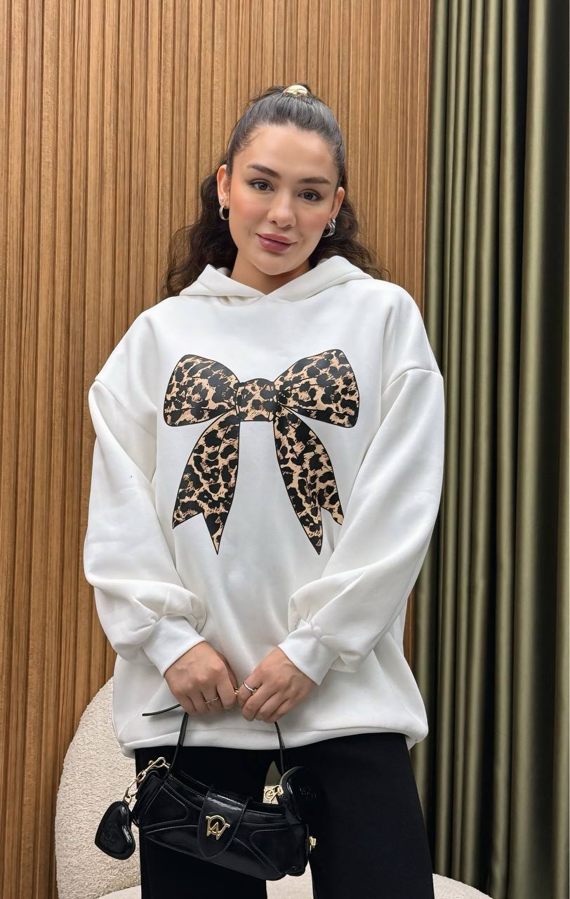 Kurdela baskılı şardonlu sweatshirt