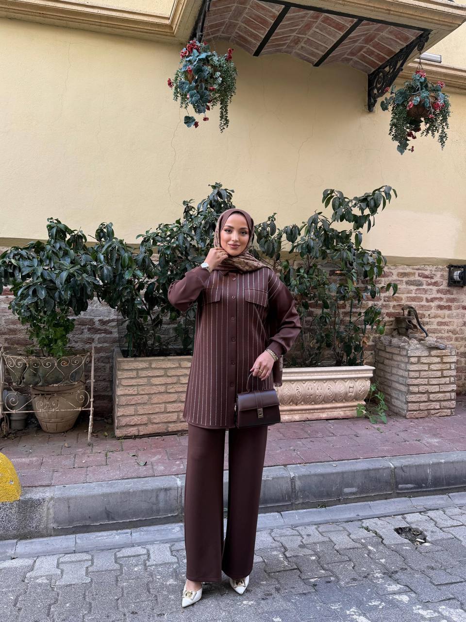 Taşlı çizgili şeritli 2 li takım